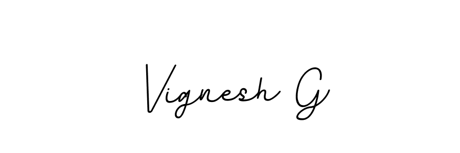 The best way (BallpointsItalic-DORy9) to make a short signature is to pick only two or three words in your name. The name Vignesh G include a total of six letters. For converting this name. Vignesh G signature style 11 images and pictures png