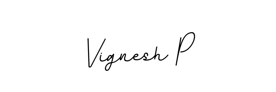 How to make Vignesh P name signature. Use BallpointsItalic-DORy9 style for creating short signs online. This is the latest handwritten sign. Vignesh P signature style 11 images and pictures png