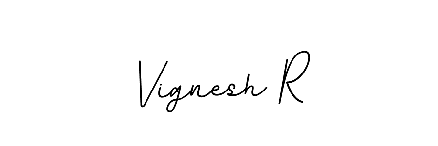 Create a beautiful signature design for name Vignesh R. With this signature (BallpointsItalic-DORy9) fonts, you can make a handwritten signature for free. Vignesh R signature style 11 images and pictures png