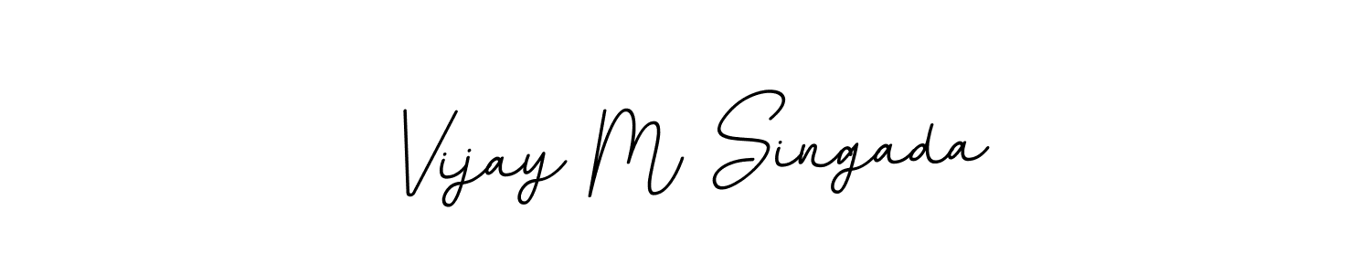 How to make Vijay M Singada name signature. Use BallpointsItalic-DORy9 style for creating short signs online. This is the latest handwritten sign. Vijay M Singada signature style 11 images and pictures png