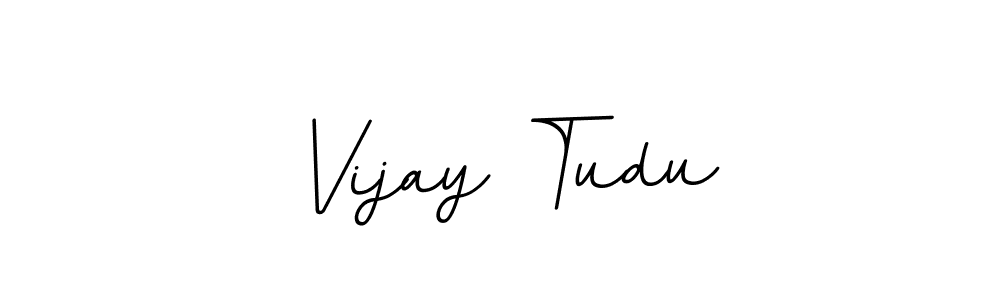 Use a signature maker to create a handwritten signature online. With this signature software, you can design (BallpointsItalic-DORy9) your own signature for name Vijay Tudu. Vijay Tudu signature style 11 images and pictures png