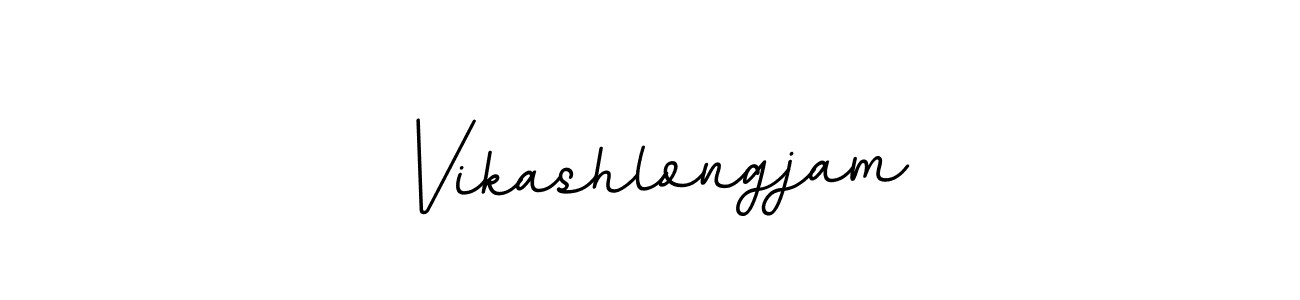 You should practise on your own different ways (BallpointsItalic-DORy9) to write your name (Vikashlongjam) in signature. don't let someone else do it for you. Vikashlongjam signature style 11 images and pictures png