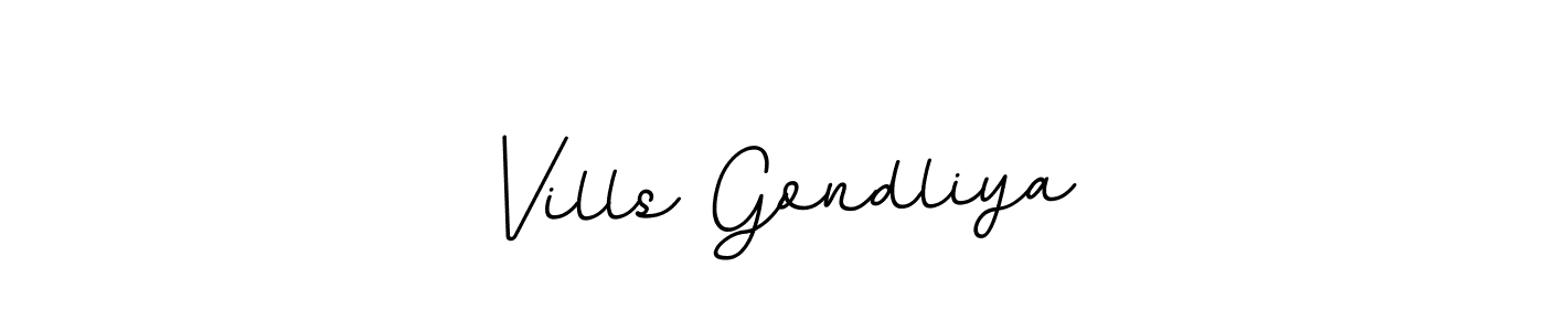 How to make Vills Gondliya name signature. Use BallpointsItalic-DORy9 style for creating short signs online. This is the latest handwritten sign. Vills Gondliya signature style 11 images and pictures png