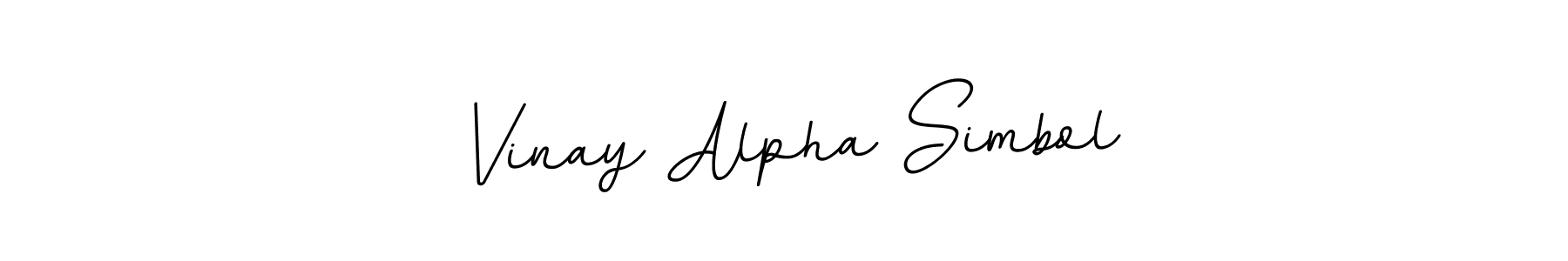 How to make Vinay Alpha Simbol name signature. Use BallpointsItalic-DORy9 style for creating short signs online. This is the latest handwritten sign. Vinay Alpha Simbol signature style 11 images and pictures png