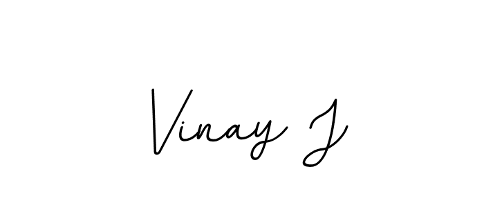 How to make Vinay J name signature. Use BallpointsItalic-DORy9 style for creating short signs online. This is the latest handwritten sign. Vinay J signature style 11 images and pictures png