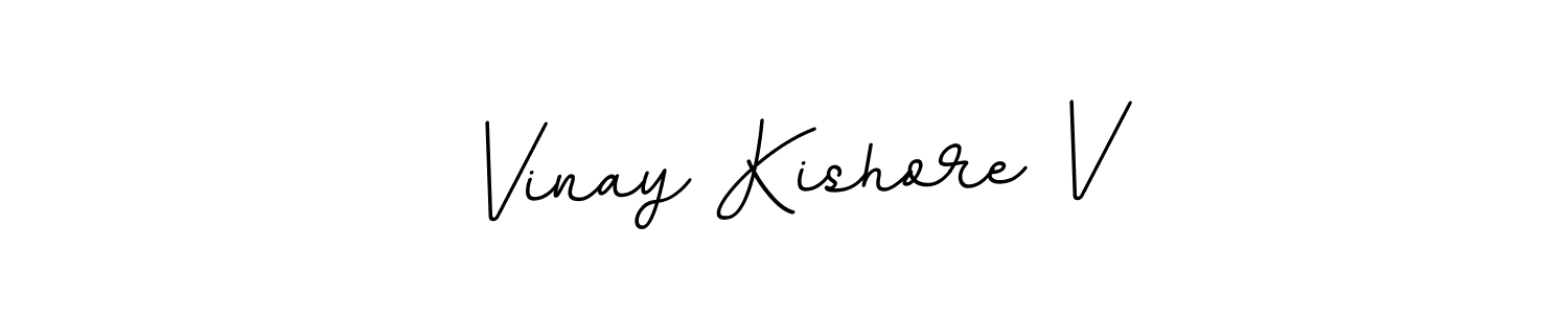 Make a beautiful signature design for name Vinay Kishore V. With this signature (BallpointsItalic-DORy9) style, you can create a handwritten signature for free. Vinay Kishore V signature style 11 images and pictures png
