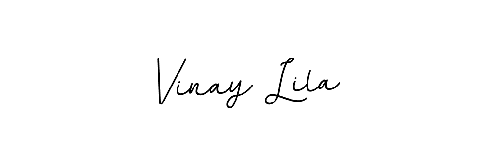 How to make Vinay Lila name signature. Use BallpointsItalic-DORy9 style for creating short signs online. This is the latest handwritten sign. Vinay Lila signature style 11 images and pictures png