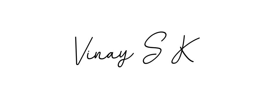 Design your own signature with our free online signature maker. With this signature software, you can create a handwritten (BallpointsItalic-DORy9) signature for name Vinay S K. Vinay S K signature style 11 images and pictures png