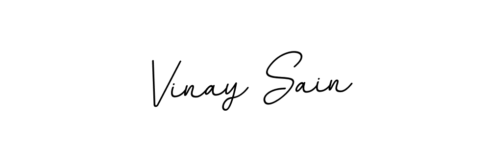 Use a signature maker to create a handwritten signature online. With this signature software, you can design (BallpointsItalic-DORy9) your own signature for name Vinay Sain. Vinay Sain signature style 11 images and pictures png