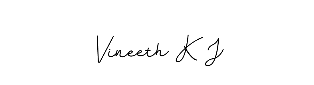 Design your own signature with our free online signature maker. With this signature software, you can create a handwritten (BallpointsItalic-DORy9) signature for name Vineeth K J. Vineeth K J signature style 11 images and pictures png