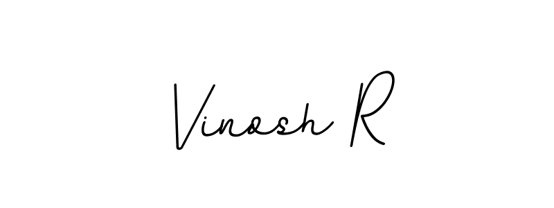 How to make Vinosh R name signature. Use BallpointsItalic-DORy9 style for creating short signs online. This is the latest handwritten sign. Vinosh R signature style 11 images and pictures png