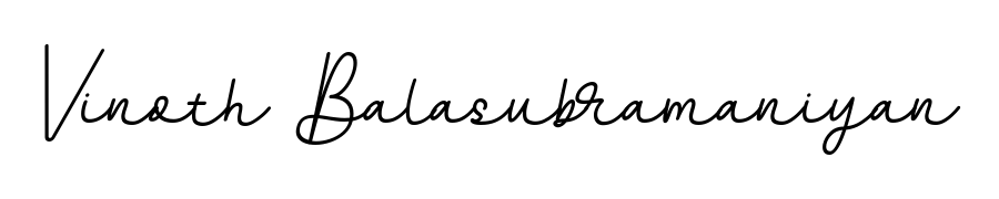A modern signature idea for name Vinoth Balasubramaniyan using BallpointsItalic-DORy9 font. Clean strokes and elegant curves make it stand out instantly. Vinoth Balasubramaniyan signature style 11 images and pictures png