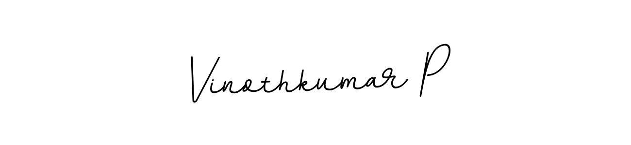 The best way (BallpointsItalic-DORy9) to make a short signature is to pick only two or three words in your name. The name Vinothkumar P include a total of six letters. For converting this name. Vinothkumar P signature style 11 images and pictures png