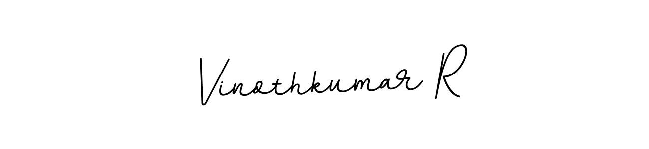Use a signature maker to create a handwritten signature online. With this signature software, you can design (BallpointsItalic-DORy9) your own signature for name Vinothkumar R. Vinothkumar R signature style 11 images and pictures png