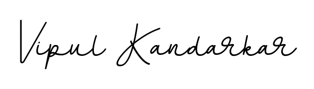 The BallpointsItalic-DORy9 typeface gives name Vipul Kandarkar a refined look. Suitable for certificates, diplomas, and official verification. Vipul Kandarkar signature style 11 images and pictures png