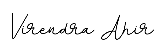 A timeless handwritten aesthetic for Virendra Ahir. The BallpointsItalic-DORy9 font gives your signature a handcrafted feel with natural curves. Virendra Ahir signature style 11 images and pictures png