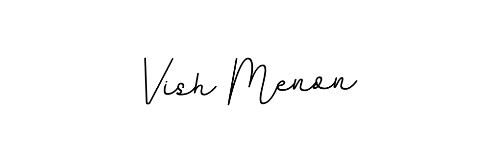Use a signature maker to create a handwritten signature online. With this signature software, you can design (BallpointsItalic-DORy9) your own signature for name Vish Menon. Vish Menon signature style 11 images and pictures png