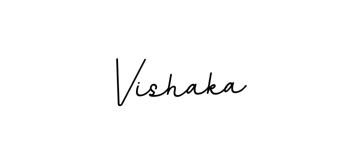 Make a beautiful signature design for name Vishaka. With this signature (BallpointsItalic-DORy9) style, you can create a handwritten signature for free. Vishaka signature style 11 images and pictures png