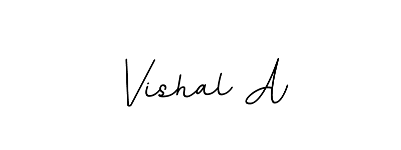 Use a signature maker to create a handwritten signature online. With this signature software, you can design (BallpointsItalic-DORy9) your own signature for name Vishal A. Vishal A signature style 11 images and pictures png