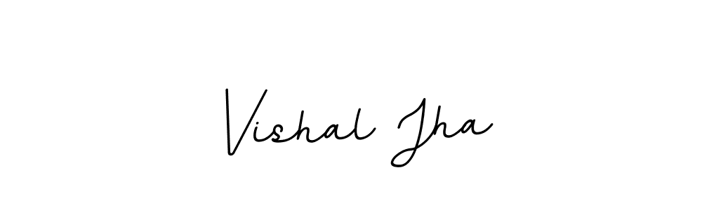 Create a beautiful signature design for name Vishal Jha. With this signature (BallpointsItalic-DORy9) fonts, you can make a handwritten signature for free. Vishal Jha signature style 11 images and pictures png