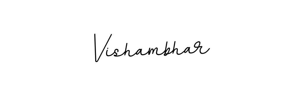 Use a signature maker to create a handwritten signature online. With this signature software, you can design (BallpointsItalic-DORy9) your own signature for name Vishambhar. Vishambhar signature style 11 images and pictures png