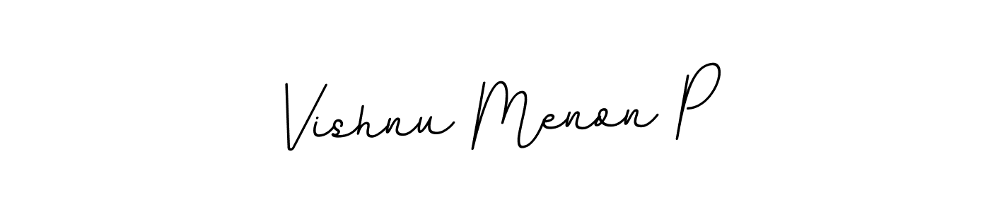 Vishnu Menon P stylish signature style. Best Handwritten Sign (BallpointsItalic-DORy9) for my name. Handwritten Signature Collection Ideas for my name Vishnu Menon P. Vishnu Menon P signature style 11 images and pictures png