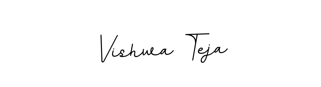 The best way (BallpointsItalic-DORy9) to make a short signature is to pick only two or three words in your name. The name Vishwa Teja include a total of six letters. For converting this name. Vishwa Teja signature style 11 images and pictures png