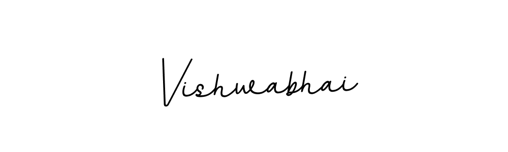 How to make Vishwabhai name signature. Use BallpointsItalic-DORy9 style for creating short signs online. This is the latest handwritten sign. Vishwabhai signature style 11 images and pictures png