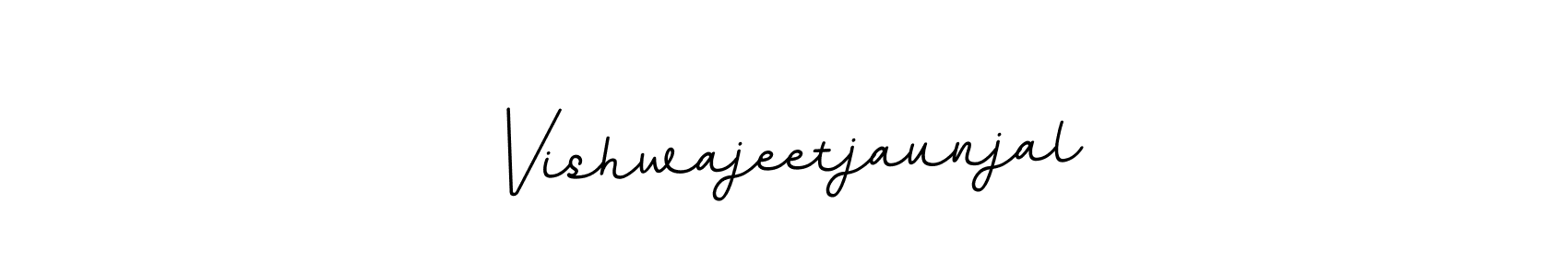 Create a beautiful signature design for name Vishwajeetjaunjal. With this signature (BallpointsItalic-DORy9) fonts, you can make a handwritten signature for free. Vishwajeetjaunjal signature style 11 images and pictures png