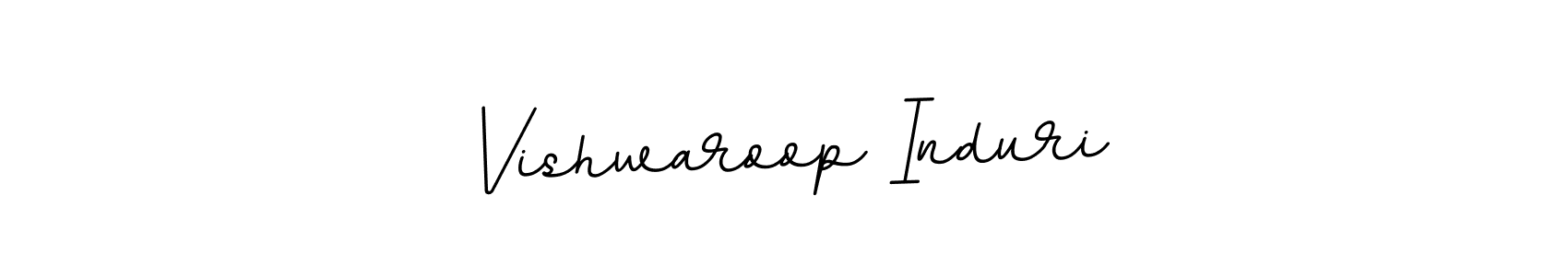 This is the best signature style for the Vishwaroop Induri name. Also you like these signature font (BallpointsItalic-DORy9). Mix name signature. Vishwaroop Induri signature style 11 images and pictures png