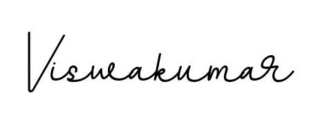 A timeless handwritten aesthetic for Viswakumar. The BallpointsItalic-DORy9 font gives your signature a handcrafted feel with natural curves. Viswakumar signature style 11 images and pictures png