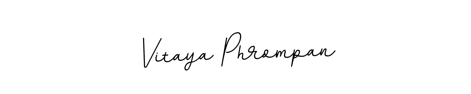 Design your own signature with our free online signature maker. With this signature software, you can create a handwritten (BallpointsItalic-DORy9) signature for name Vitaya Phrompan. Vitaya Phrompan signature style 11 images and pictures png
