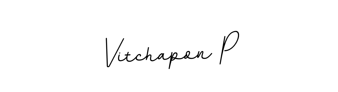 Make a beautiful signature design for name Vitchapon P. With this signature (BallpointsItalic-DORy9) style, you can create a handwritten signature for free. Vitchapon P signature style 11 images and pictures png