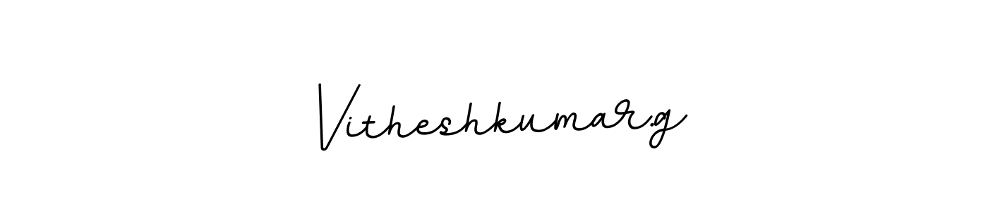 How to make Vitheshkumar.g name signature. Use BallpointsItalic-DORy9 style for creating short signs online. This is the latest handwritten sign. Vitheshkumar.g signature style 11 images and pictures png