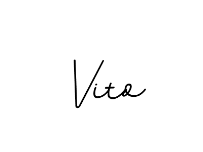 How to make Vito name signature. Use BallpointsItalic-DORy9 style for creating short signs online. This is the latest handwritten sign. Vito signature style 11 images and pictures png