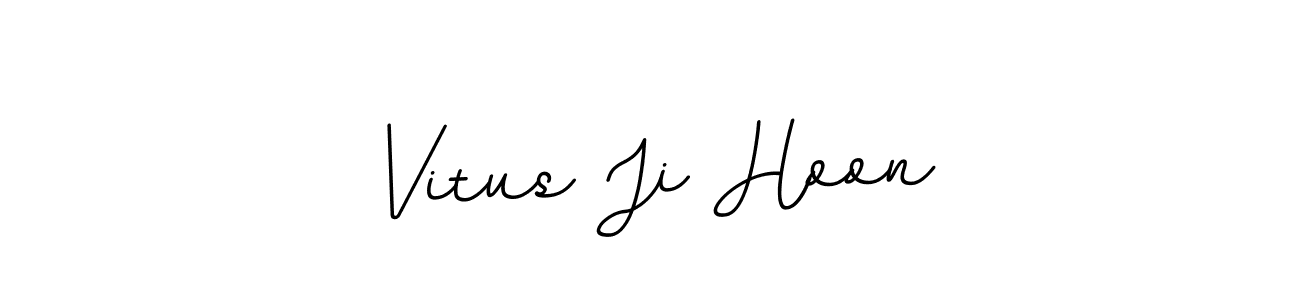 Vitus Ji Hoon stylish signature style. Best Handwritten Sign (BallpointsItalic-DORy9) for my name. Handwritten Signature Collection Ideas for my name Vitus Ji Hoon. Vitus Ji Hoon signature style 11 images and pictures png