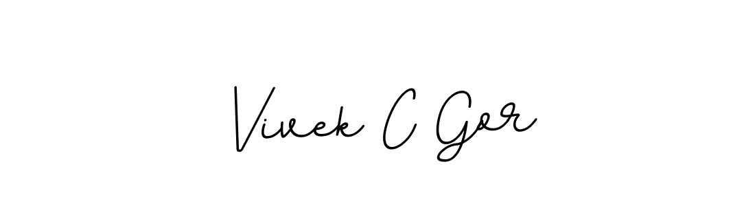 The best way (BallpointsItalic-DORy9) to make a short signature is to pick only two or three words in your name. The name Vivek C Gor include a total of six letters. For converting this name. Vivek C Gor signature style 11 images and pictures png