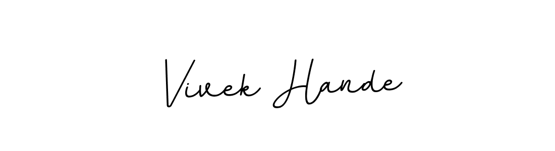 This is the best signature style for the Vivek Hande name. Also you like these signature font (BallpointsItalic-DORy9). Mix name signature. Vivek Hande signature style 11 images and pictures png