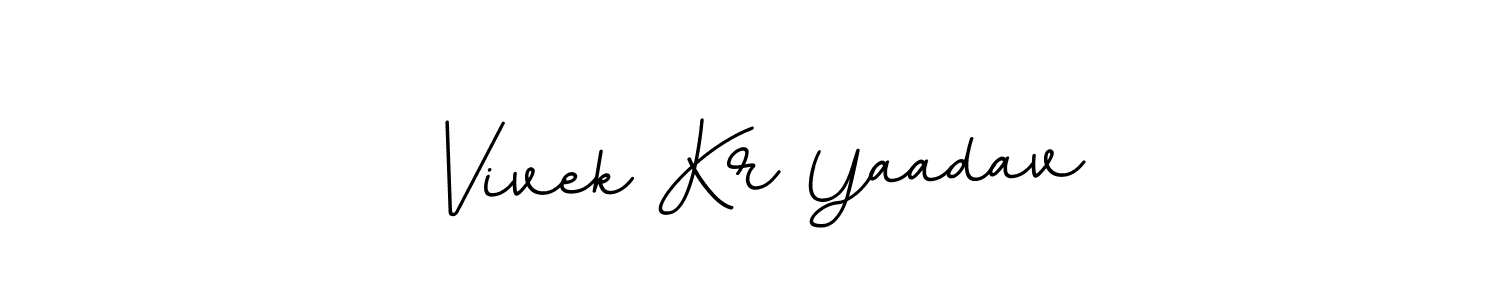 This is the best signature style for the Vivek Kr Yaadav name. Also you like these signature font (BallpointsItalic-DORy9). Mix name signature. Vivek Kr Yaadav signature style 11 images and pictures png