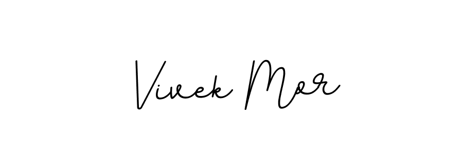 How to make Vivek Mor name signature. Use BallpointsItalic-DORy9 style for creating short signs online. This is the latest handwritten sign. Vivek Mor signature style 11 images and pictures png