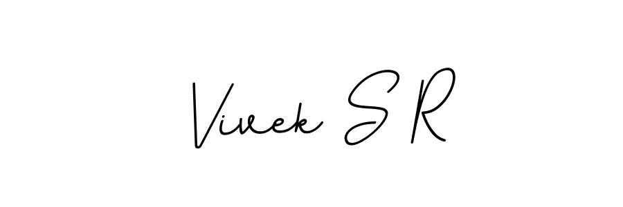 The best way (BallpointsItalic-DORy9) to make a short signature is to pick only two or three words in your name. The name Vivek S R include a total of six letters. For converting this name. Vivek S R signature style 11 images and pictures png