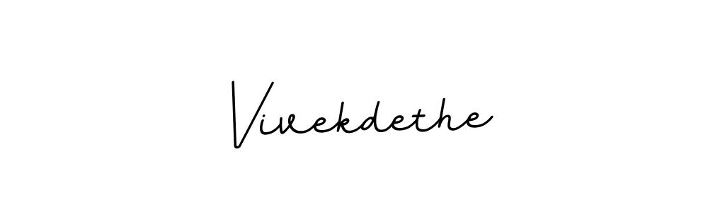 The best way (BallpointsItalic-DORy9) to make a short signature is to pick only two or three words in your name. The name Vivekdethe include a total of six letters. For converting this name. Vivekdethe signature style 11 images and pictures png