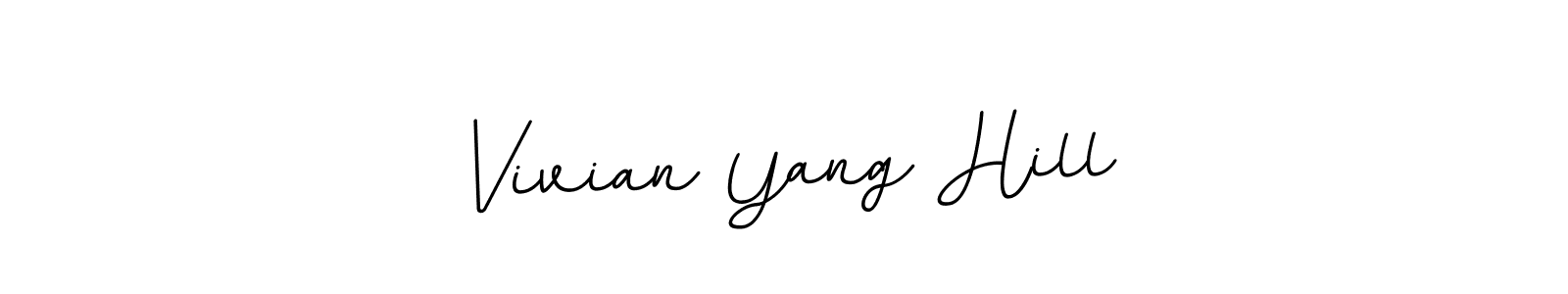 This is the best signature style for the Vivian Yang Hill name. Also you like these signature font (BallpointsItalic-DORy9). Mix name signature. Vivian Yang Hill signature style 11 images and pictures png