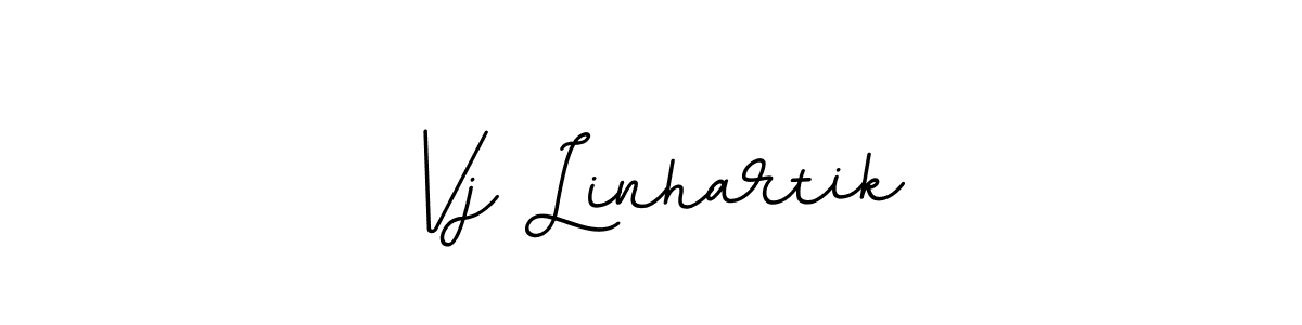 Design your own signature with our free online signature maker. With this signature software, you can create a handwritten (BallpointsItalic-DORy9) signature for name Vj Linhartik. Vj Linhartik signature style 11 images and pictures png