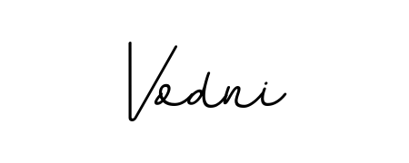 A sleek calligraphic signature for name Vodni utilizing BallpointsItalic-DORy9 styling. Great for adding personal signatures to photos and art. Vodni signature style 11 images and pictures png