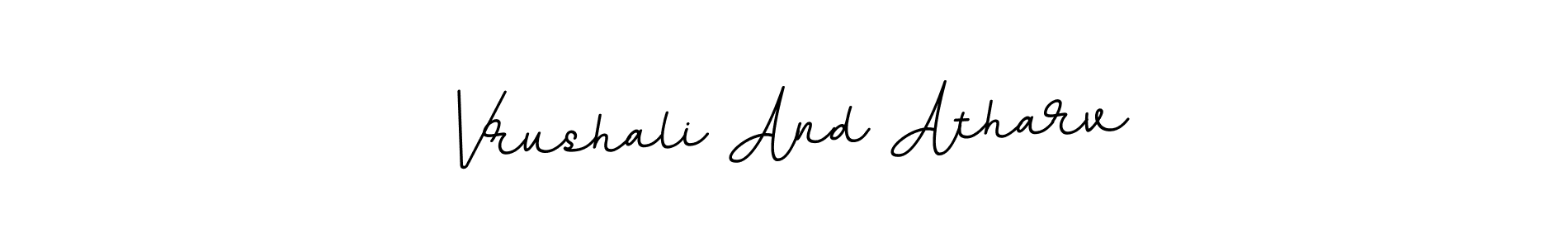 Design your own signature with our free online signature maker. With this signature software, you can create a handwritten (BallpointsItalic-DORy9) signature for name Vrushali And Atharv. Vrushali And Atharv signature style 11 images and pictures png