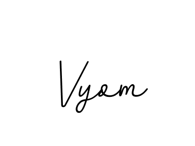 Design your own signature with our free online signature maker. With this signature software, you can create a handwritten (BallpointsItalic-DORy9) signature for name Vyom. Vyom signature style 11 images and pictures png