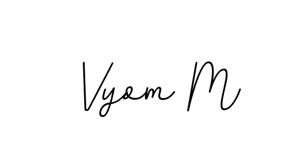 Make a beautiful signature design for name Vyom M. With this signature (BallpointsItalic-DORy9) style, you can create a handwritten signature for free. Vyom M signature style 11 images and pictures png