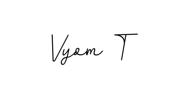 How to make Vyom T name signature. Use BallpointsItalic-DORy9 style for creating short signs online. This is the latest handwritten sign. Vyom T signature style 11 images and pictures png