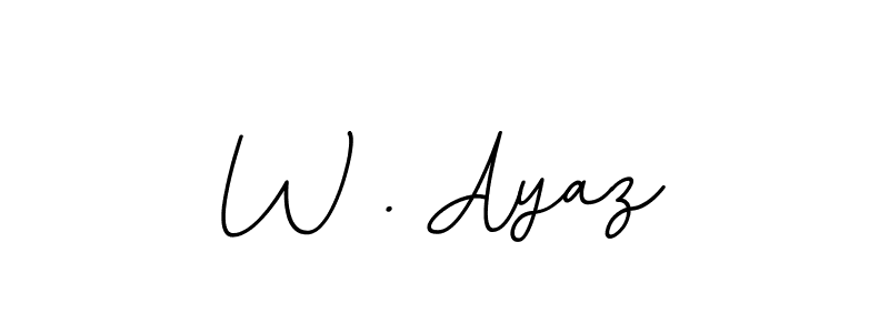 The best way (BallpointsItalic-DORy9) to make a short signature is to pick only two or three words in your name. The name W . Ayaz include a total of six letters. For converting this name. W . Ayaz signature style 11 images and pictures png